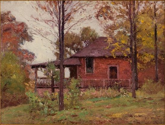 WikiOO.org - Encyclopedia of Fine Arts - Målning, konstverk Theodore Clement Steele - Rainy Day, The Home