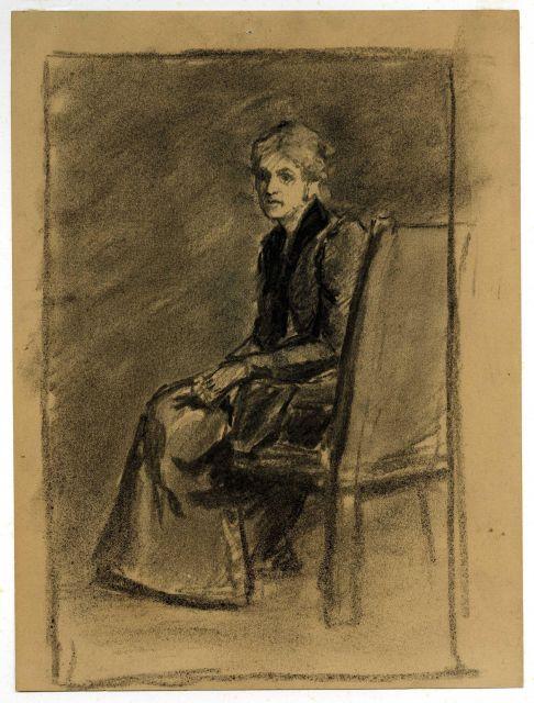 Wikioo.org - The Encyclopedia of Fine Arts - Painting, Artwork by Theodore Clement Steele - Seated older woman