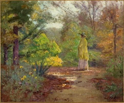 Wikioo.org - The Encyclopedia of Fine Arts - Painting, Artwork by Theodore Clement Steele - Selma and the Yellow Shawl