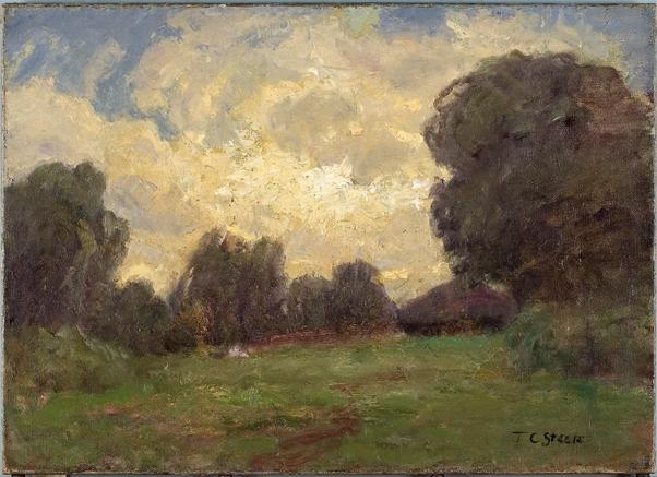 Wikioo.org – L'Encyclopédie des Beaux Arts - Peinture, Oeuvre de Theodore Clement Steele - tempête nuages ( En retard la journée , Le Home )