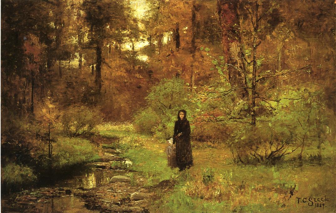 Wikioo.org - The Encyclopedia of Fine Arts - Painting, Artwork by Theodore Clement Steele - The Brook in the Woods