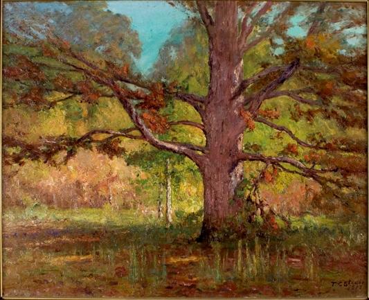WikiOO.org - Encyclopedia of Fine Arts - Maleri, Artwork Theodore Clement Steele - The Old Oak (Big Oak)