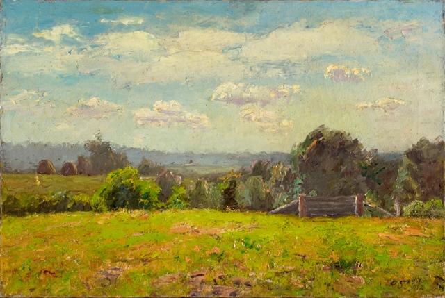 Wikioo.org - The Encyclopedia of Fine Arts - Painting, Artwork by Theodore Clement Steele - The Pasture and the Distant Hills
