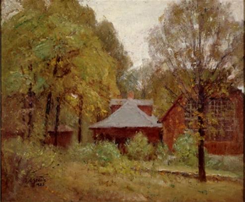 Wikioo.org - The Encyclopedia of Fine Arts - Painting, Artwork by Theodore Clement Steele - The Studio and Cottage