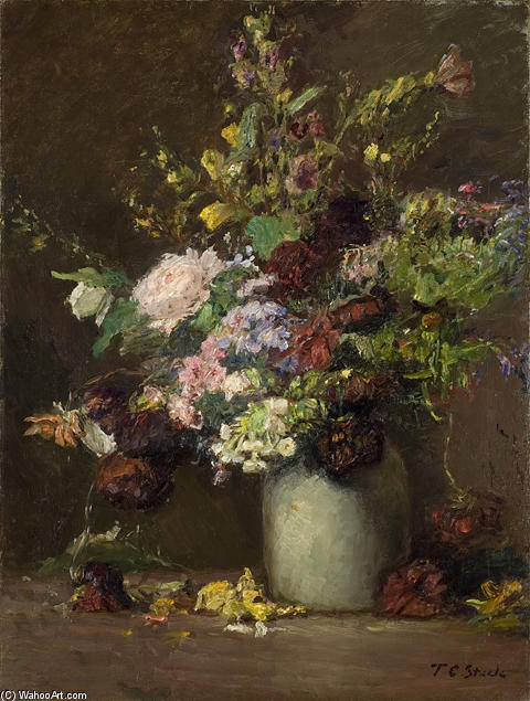 Wikioo.org - The Encyclopedia of Fine Arts - Painting, Artwork by Theodore Clement Steele - Untitled (A Vase of Flowers)
