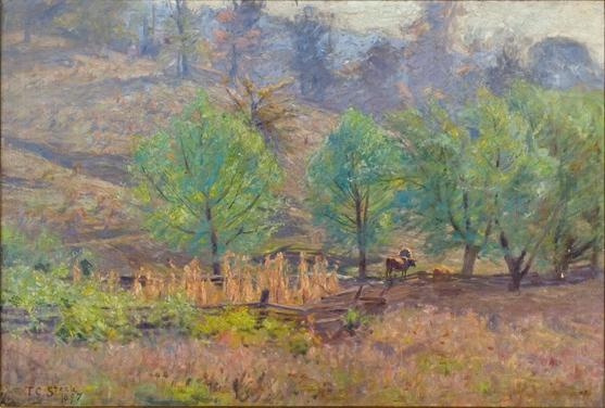 WikiOO.org - 백과 사전 - 회화, 삽화 Theodore Clement Steele - Willows in Autumn