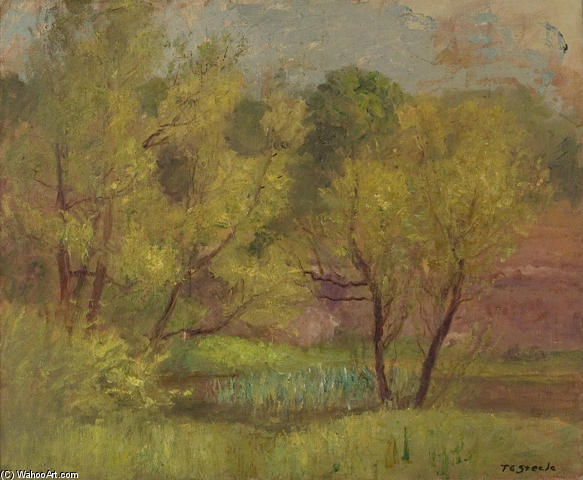 WikiOO.org - Encyclopedia of Fine Arts - Maľba, Artwork Theodore Clement Steele - Willows in Spring