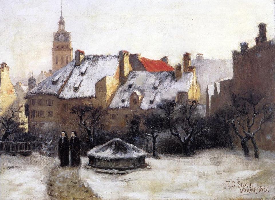 Wikioo.org - The Encyclopedia of Fine Arts - Painting, Artwork by Theodore Clement Steele - Winter Afternoon - Old Munich