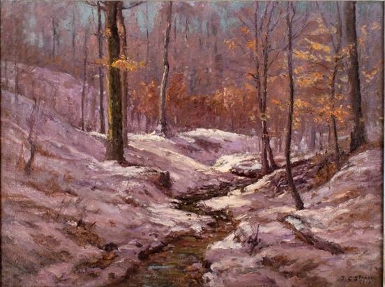 Wikioo.org - The Encyclopedia of Fine Arts - Painting, Artwork by Theodore Clement Steele - Winter Morning in the Ravine