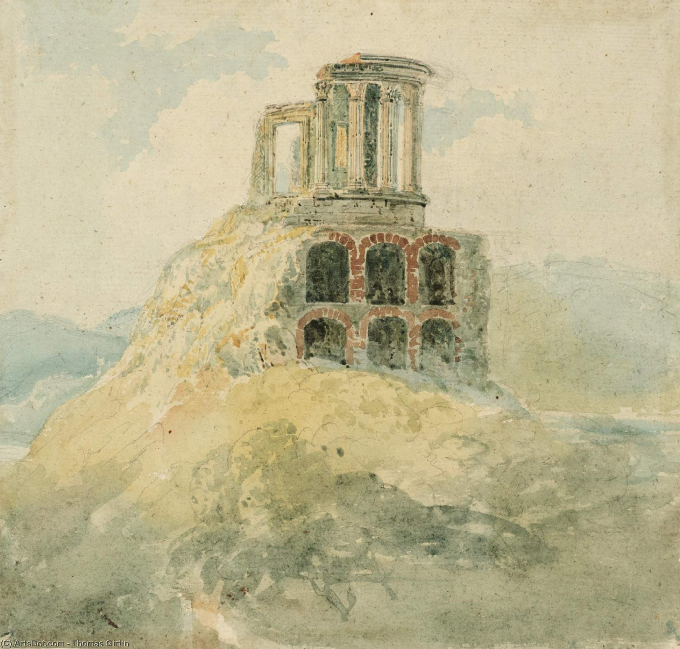 Wikioo.org - The Encyclopedia of Fine Arts - Painting, Artwork by Thomas Girtin - A Temple of Vesta
