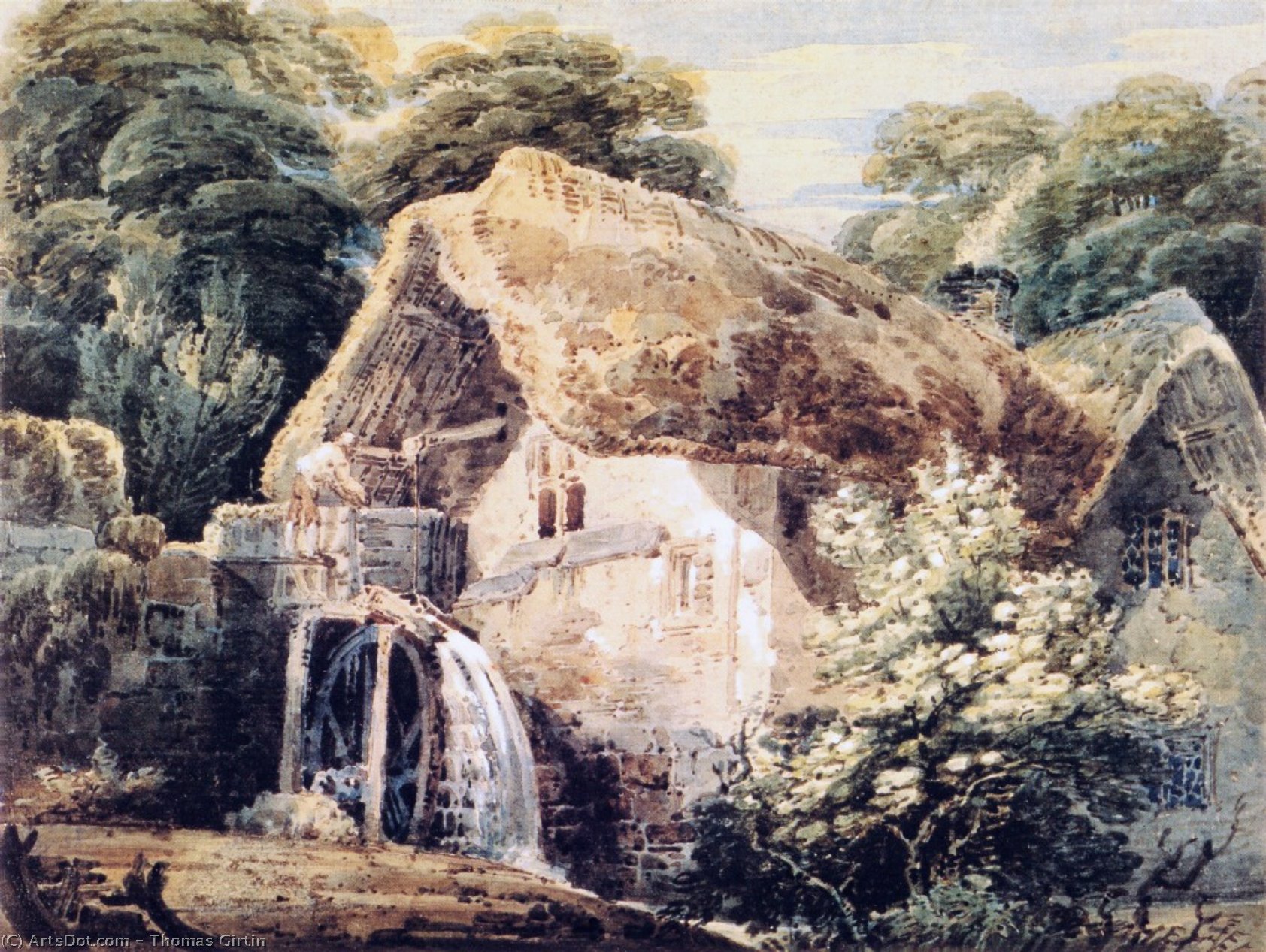 WikiOO.org - Enciklopedija likovnih umjetnosti - Slikarstvo, umjetnička djela Thomas Girtin - An Overshot Mill