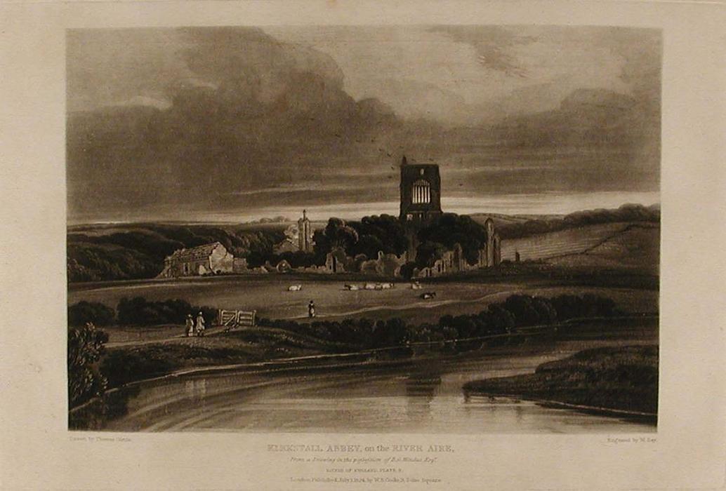WikiOO.org - Encyclopedia of Fine Arts - Malba, Artwork Thomas Girtin - Kirkstall Abbey on the River Aire