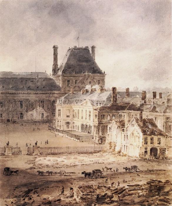 WikiOO.org - Encyclopedia of Fine Arts - Malba, Artwork Thomas Girtin - Paris. Part of the Tuileries and the Louvre