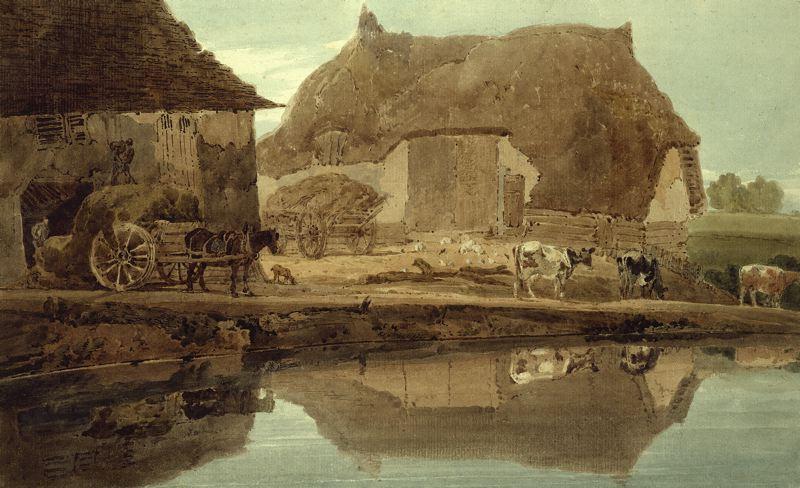 Wikioo.org – L'Encyclopédie des Beaux Arts - Peinture, Oeuvre de Thomas Girtin - La Ferme de Phineas Borret près Saffron Walden