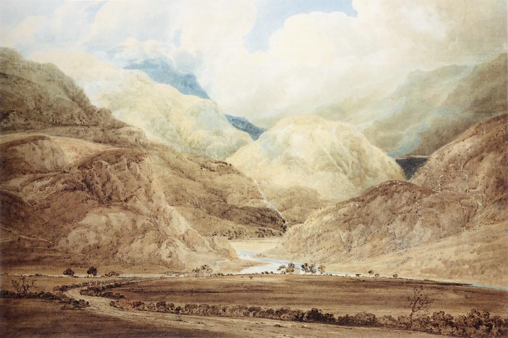 WikiOO.org - Güzel Sanatlar Ansiklopedisi - Resim, Resimler Thomas Girtin - View near Beddgelert (Snowdonia)