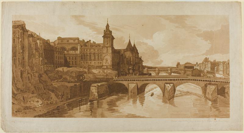 Wikioo.org - The Encyclopedia of Fine Arts - Painting, Artwork by Thomas Girtin - View of Pont au Change
