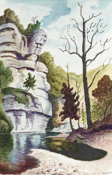 WikiOO.org - Encyclopedia of Fine Arts - Maleri, Artwork Thomas Hart Benton - Buffalo River