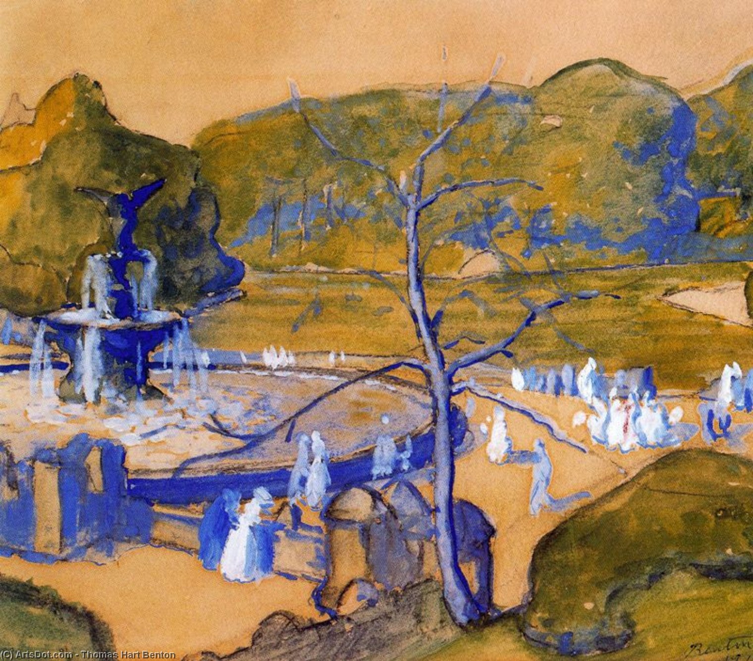 WikiOO.org - دایره المعارف هنرهای زیبا - نقاشی، آثار هنری Thomas Hart Benton - Central Park