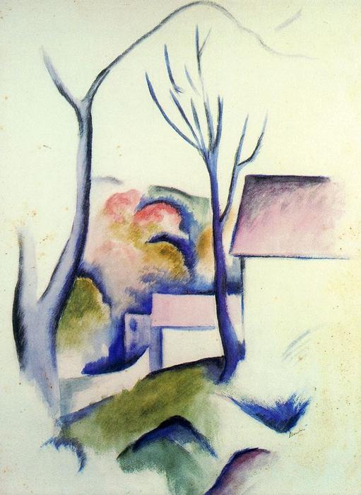 Wikoo.org - موسوعة الفنون الجميلة - اللوحة، العمل الفني Thomas Hart Benton - Cézannesque Landscape