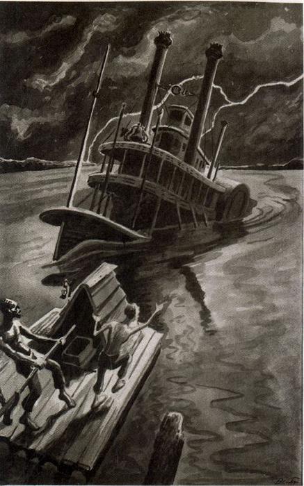 WikiOO.org - Енциклопедия за изящни изкуства - Живопис, Произведения на изкуството Thomas Hart Benton - It was a steamboat that had killed herself on a rock