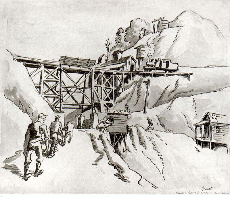 WikiOO.org - دایره المعارف هنرهای زیبا - نقاشی، آثار هنری Thomas Hart Benton - Miner Going to Work
