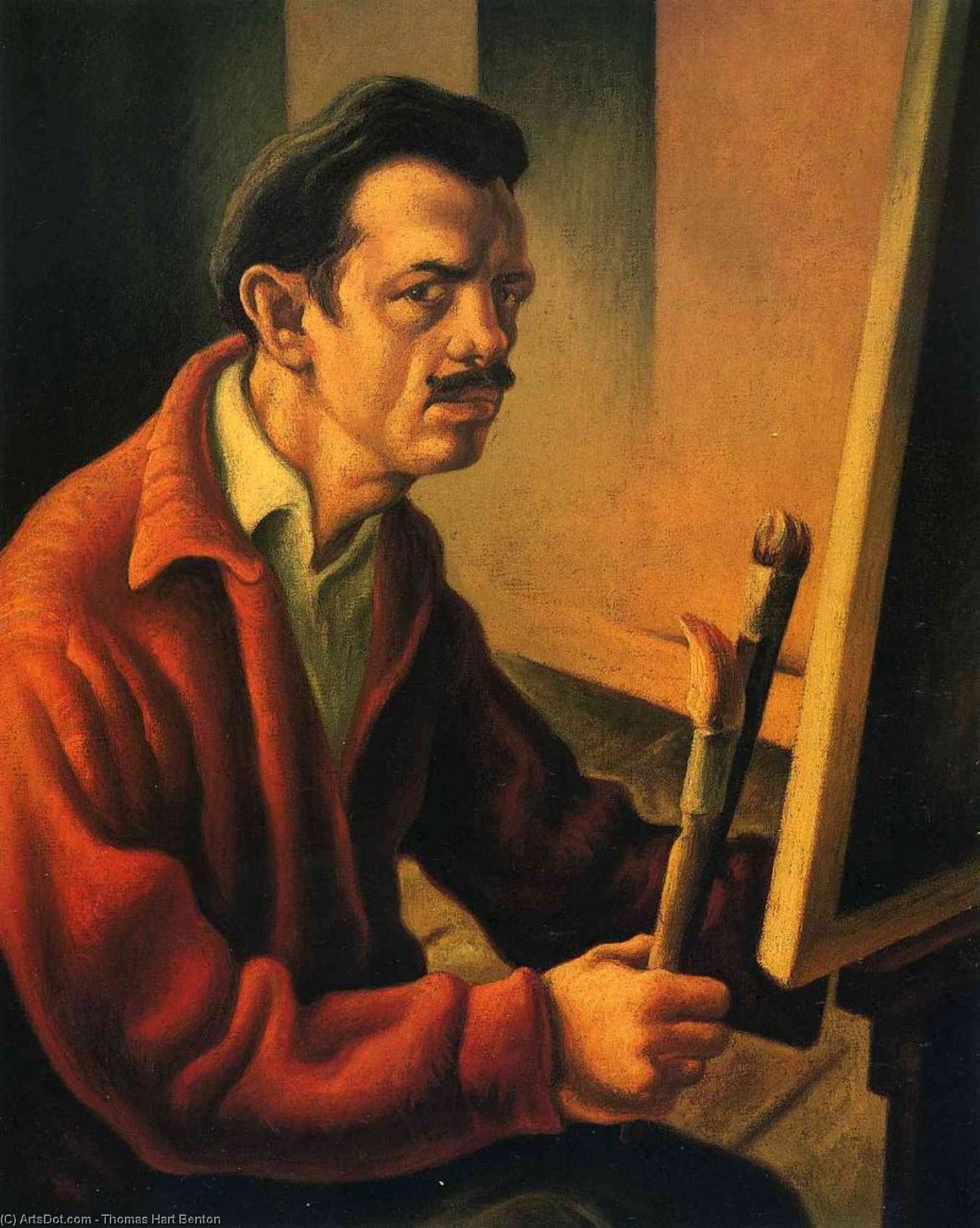 Wikioo.org - The Encyclopedia of Fine Arts - Painting, Artwork by Thomas Hart Benton - Self-Portrait