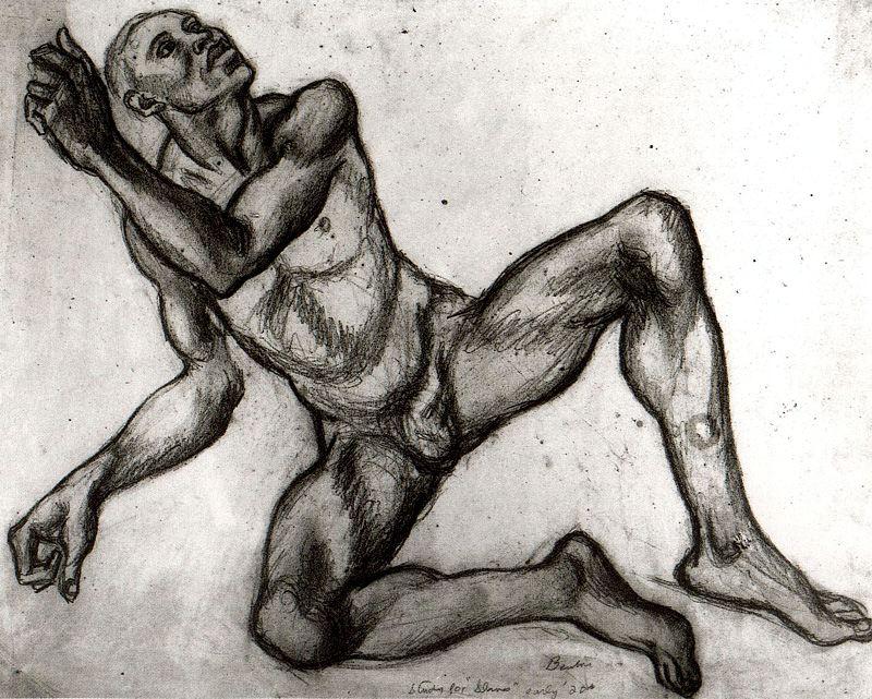 WikiOO.org - Encyclopedia of Fine Arts - Maleri, Artwork Thomas Hart Benton - Slave (Study for The American Historical Epic)