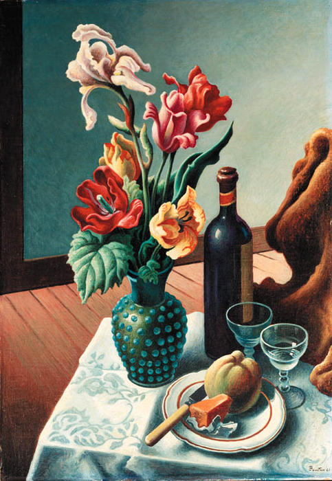 WikiOO.org - Encyclopedia of Fine Arts - Lukisan, Artwork Thomas Hart Benton - The Blue Vase