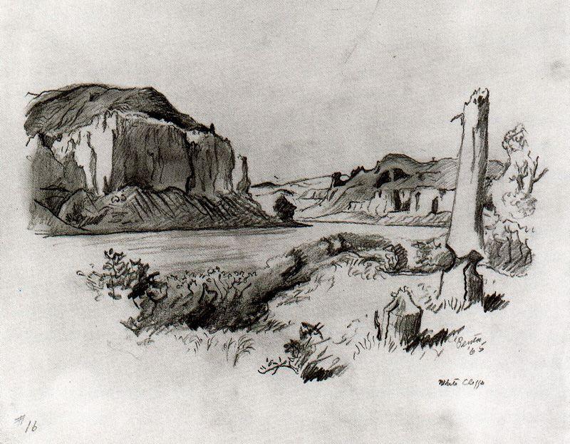 WikiOO.org - Енциклопедия за изящни изкуства - Живопис, Произведения на изкуството Thomas Hart Benton - White Cliffs, Missouri River