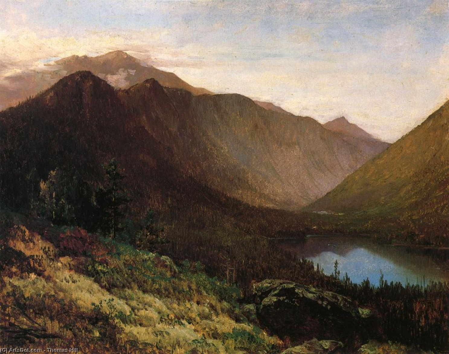WikiOO.org - Encyclopedia of Fine Arts - Maľba, Artwork Thomas Hill - Mount Lafayette, Franconia Notch, New Hampshire