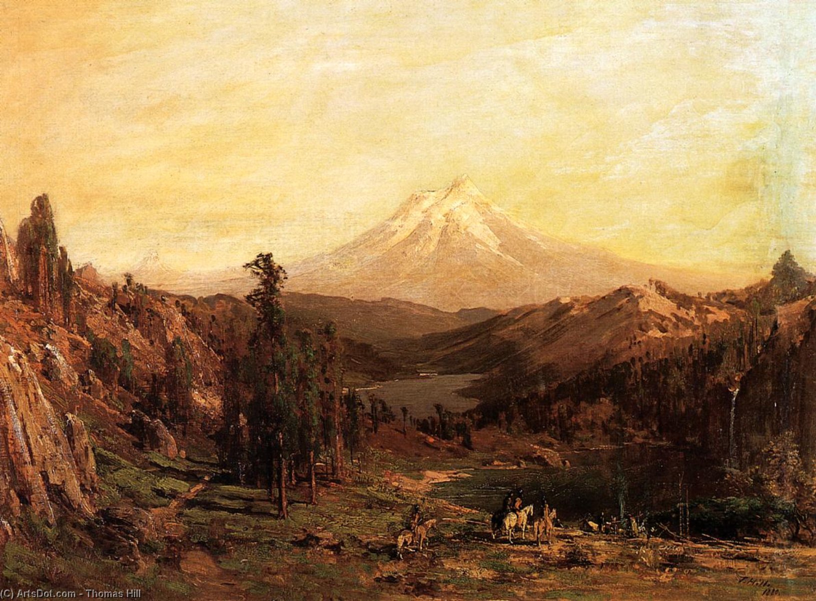 Wikioo.org - The Encyclopedia of Fine Arts - Painting, Artwork by Thomas Hill - Mount Shasta and Castle Lake, California