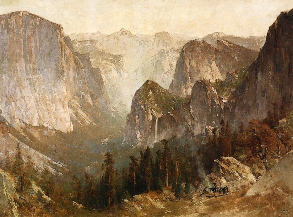 Wikioo.org - The Encyclopedia of Fine Arts - Painting, Artwork by Thomas Hill - Piute Indian Encampment, Yosemite