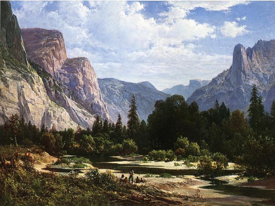 Wikioo.org - The Encyclopedia of Fine Arts - Painting, Artwork by Thomas Hill - Resting by a Stream