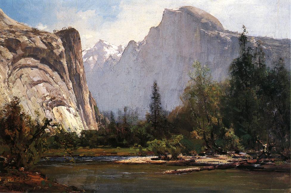 WikiOO.org - Encyclopedia of Fine Arts - Maleri, Artwork Thomas Hill - Royal Arches and Half Dome, Yosemite