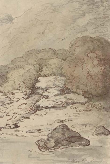 Wikioo.org - The Encyclopedia of Fine Arts - Painting, Artwork by Thomas Rowlandson - A river in spate