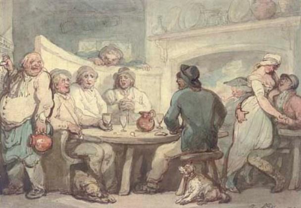 WikiOO.org - Enciclopédia das Belas Artes - Pintura, Arte por Thomas Rowlandson - A tavern scene