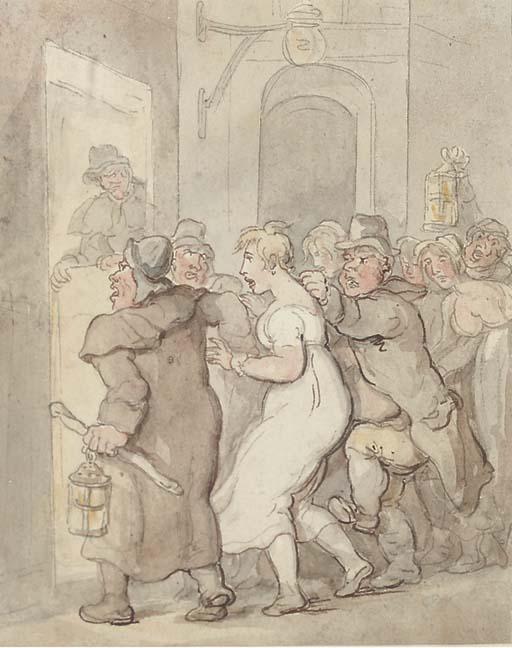 Wikioo.org - The Encyclopedia of Fine Arts - Painting, Artwork by Thomas Rowlandson - At the watch tower
