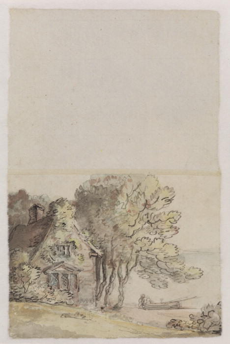 WikiOO.org - Encyclopedia of Fine Arts - Maleri, Artwork Thomas Rowlandson - Cottage at the water's edge