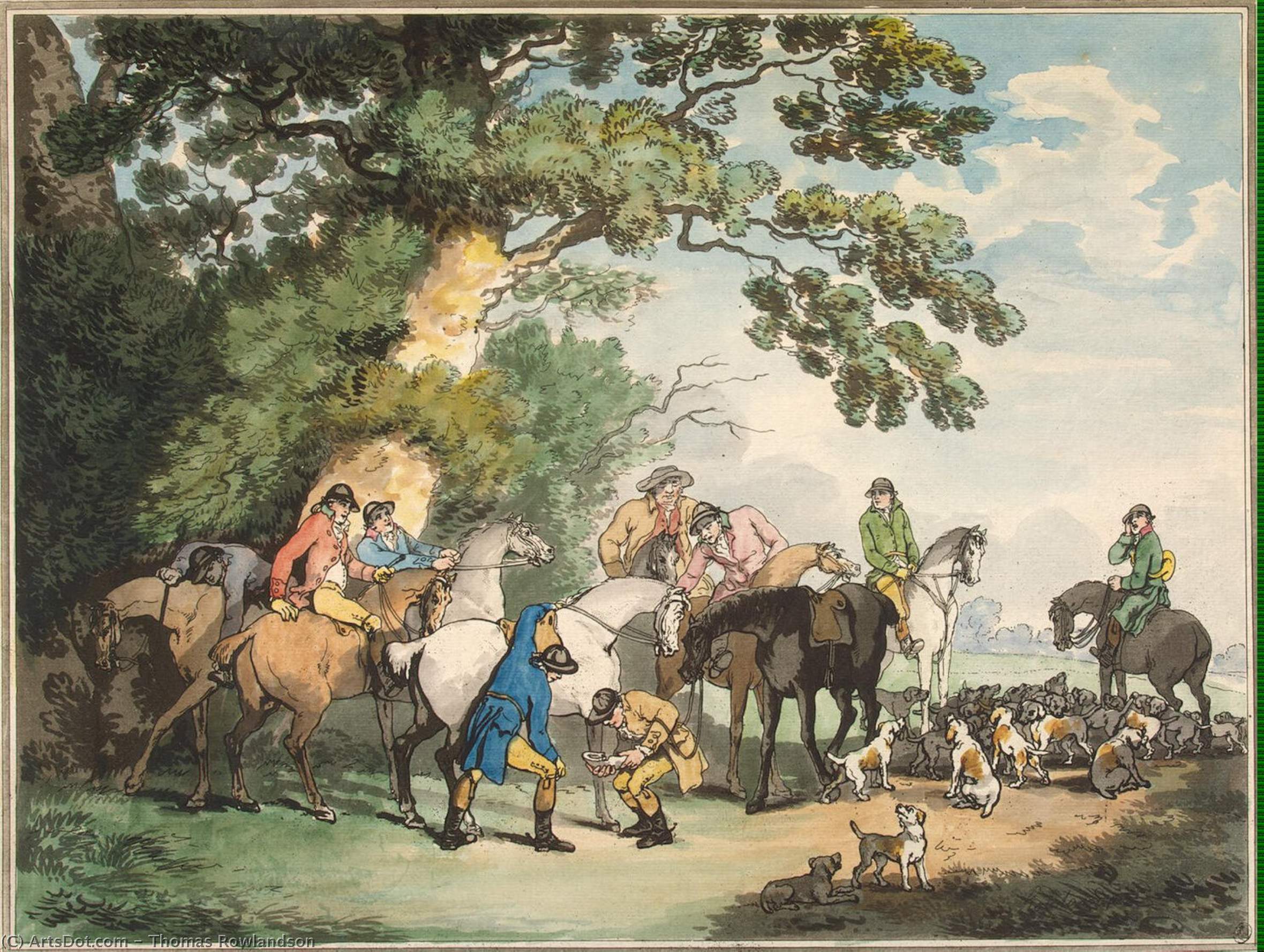 WikiOO.org - Encyclopedia of Fine Arts - Maleri, Artwork Thomas Rowlandson - Going Out in the Morning