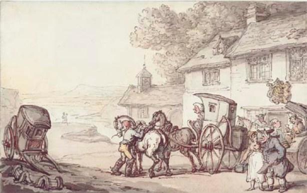 WikiOO.org - دایره المعارف هنرهای زیبا - نقاشی، آثار هنری Thomas Rowlandson - Journeying from a coastal inn