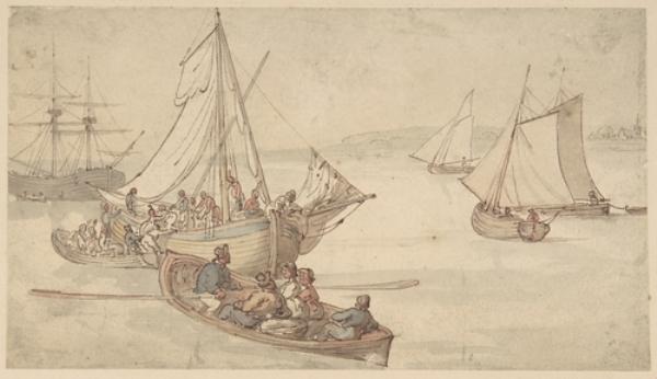 WikiOO.org - Güzel Sanatlar Ansiklopedisi - Resim, Resimler Thomas Rowlandson - Ships and Sailors