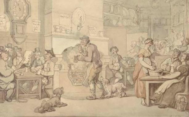 WikiOO.org - 百科事典 - 絵画、アートワーク Thomas Rowlandson - 居酒屋のシーン