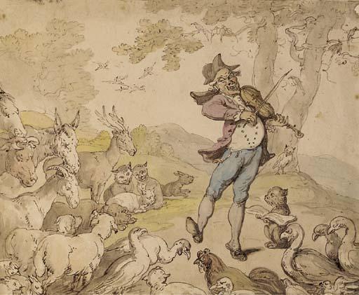 WikiOO.org - Encyclopedia of Fine Arts - Maalaus, taideteos Thomas Rowlandson - The animal chorus