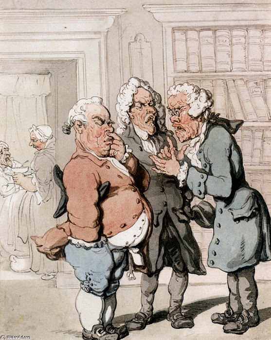 Wikioo.org - The Encyclopedia of Fine Arts - Painting, Artwork by Thomas Rowlandson - The Doctor's Consultation