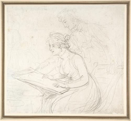 WikiOO.org - Encyclopedia of Fine Arts - Malba, Artwork Thomas Rowlandson - The drawing lesson