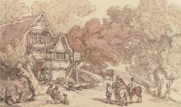 Wikioo.org - The Encyclopedia of Fine Arts - Painting, Artwork by Thomas Rowlandson - The Dun Cow Inn