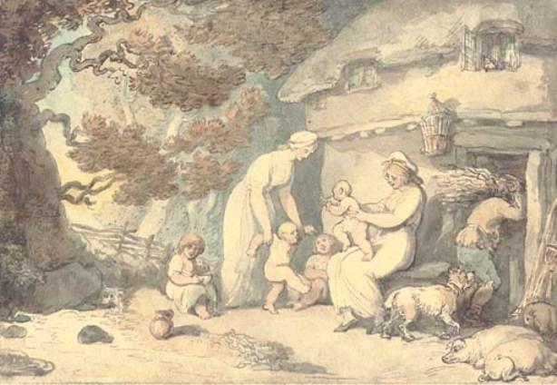 Wikioo.org - The Encyclopedia of Fine Arts - Painting, Artwork by Thomas Rowlandson - The happy family