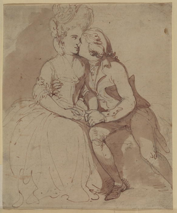 Wikioo.org - The Encyclopedia of Fine Arts - Painting, Artwork by Thomas Rowlandson - The kiss