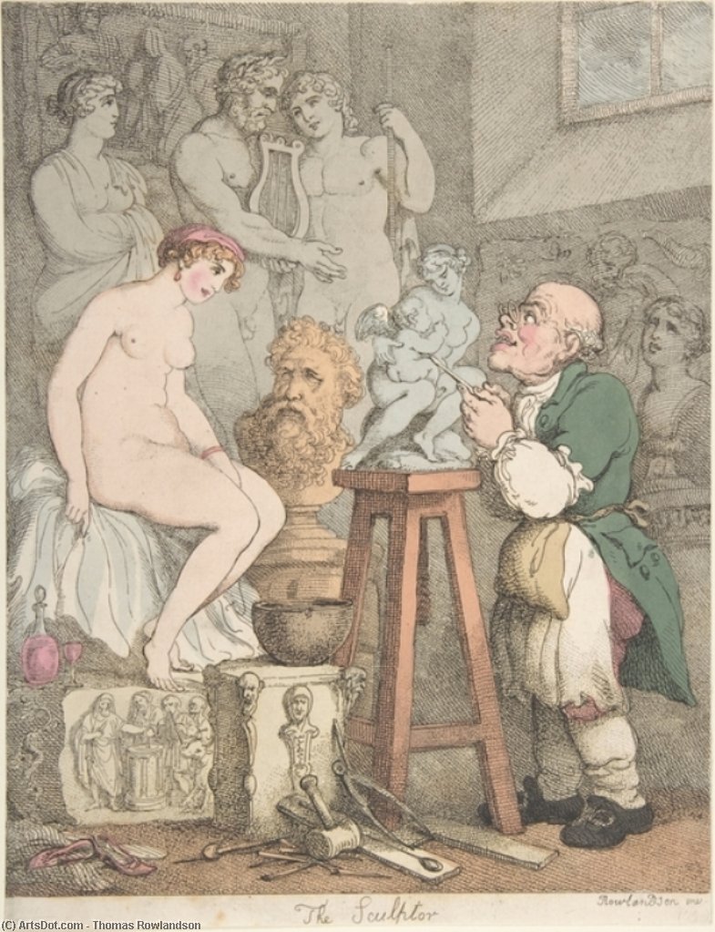 Wikioo.org - The Encyclopedia of Fine Arts - Painting, Artwork by Thomas Rowlandson - The Sculptor