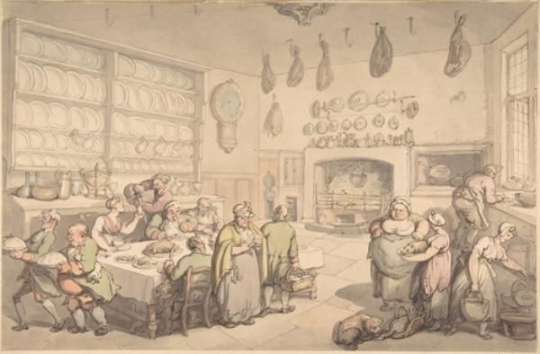 WikiOO.org - Енциклопедия за изящни изкуства - Живопис, Произведения на изкуството Thomas Rowlandson - The Squire's Kitchen